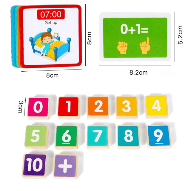 Drewniana tablica edukacyjna z zegarem